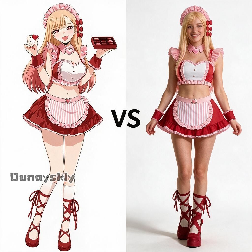 Kitagawa Anime Cosplay - Marin Kitagawa‌ Pink Maid Cosplay Costume